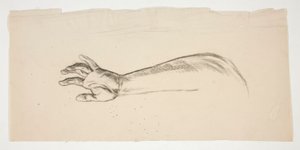 Skitse af en arm og hånd af Edwin Austin Abbey