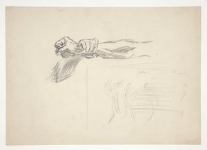 Skitse af to arme i kamp af Edwin Austin Abbey