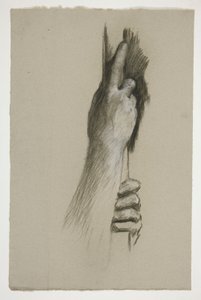 Skitse af to hænder, der klatrer op i en stang af Edwin Austin Abbey