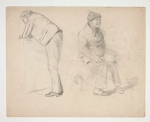Skitse af to mænd - uidentificeret illustration af Edwin Austin Abbey
