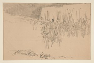 Soldat til hest - (uidentificeret illustration) af Edwin Austin Abbey