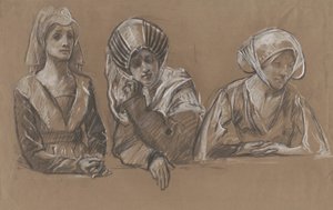 Studier af 3 kvinder til Den Kongelige Børs. af Edwin Austin Abbey