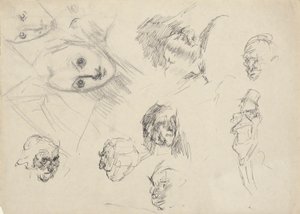 Studier af hoveder af Edwin Austin Abbey