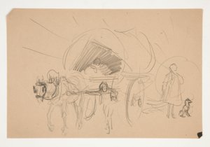 Studie til .1201 - illustration til Oliver Goldsmith af Edwin Austin Abbey
