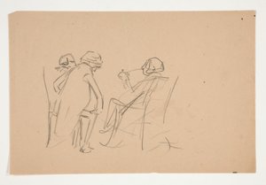 Studie til .1207 - illustration til Oliver Goldsmith af Edwin Austin Abbey