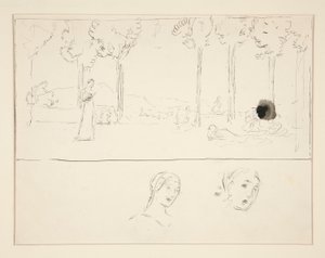 Studie for Fiametta af Edwin Austin Abbey