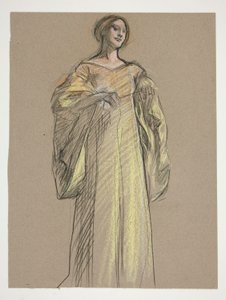 Studie for Fiametta af Edwin Austin Abbey