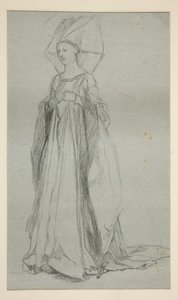 Studie for Lady Anne, for kong Richard III (?) af Edwin Austin Abbey