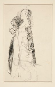 Studie for The Education of Isabella (oliemaleri) af Edwin Austin Abbey