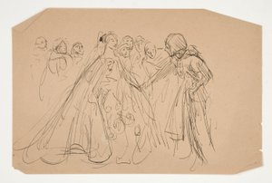 Studie til The Quest of the Holy Grail (serie på femten malerier til Boston Public Library, afsluttet i 1901) af Edwin Austin Abbey