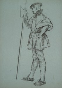 Studie til The Trial of Queen Catherine af Edwin Austin Abbey