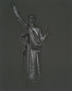 Studie for allegorisk kunstfigur, rondel i rotunden i Pennsylvania State Capitol Building, Harrisburg, 1902-1911 af Edwin Austin Abbey