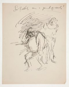 Studie til et uidentificeret Shakespeare-skuespil, muligvis Falstaff af Edwin Austin Abbey