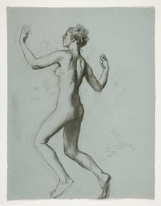 Undersøgelse for figur 10 om morgenen af Edwin Austin Abbey