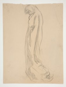 Undersøgelse for figur af 10 pm in af Edwin Austin Abbey