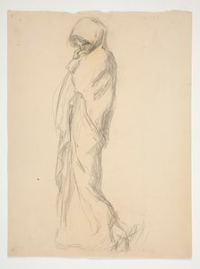 Undersøgelse for figur på 23:00(?) in af Edwin Austin Abbey