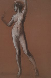 Undersøgelse for figur af 3 pm for af Edwin Austin Abbey