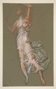 Undersøgelse for figur af 15:00 in af Edwin Austin Abbey