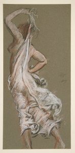 Undersøgelse for figur af 5 pm in af Edwin Austin Abbey
