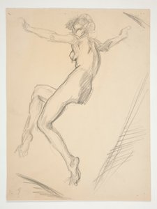 Undersøgelse for figur kl. 9 til af Edwin Austin Abbey