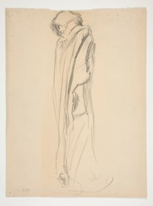 Undersøgelse for figur af 9 pm in af Edwin Austin Abbey
