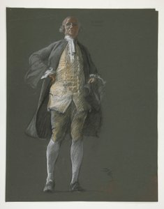 Undersøgelse for figur af repræsentanten Robert Morris i af Edwin Austin Abbey