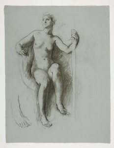 Undersøgelse for figur af Genius of State, i af Edwin Austin Abbey
