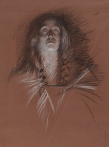 Studie til leder af en keltisk kvinde, fra The Play Scene, Hamlet, akt 3, scene 2 af Edwin Austin Abbey