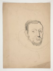 Studie til leder af en mand: skitse til vægmaleri til statens hovedbygning i Harrisburg, Pennsylvania, 1902-1911 (fuldført af John Singer Sargent) af Edwin Austin Abbey