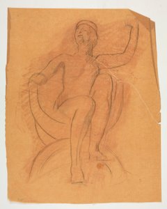 Undersøgelse for Genius of State-figuren i af Edwin Austin Abbey