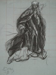 Study for the Queen, fra The Play Scene, Hamlet, akt 3, scene 2 af Edwin Austin Abbey