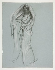 Undersøgelse for tallet 4 am(?) in af Edwin Austin Abbey