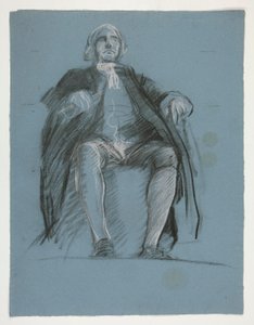 Undersøgelse for figuren af general John Peter Gabriel Muhlenberg, i af Edwin Austin Abbey