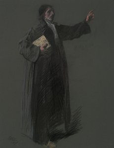 Studie til figuren af Johann Kelpius, i af Edwin Austin Abbey