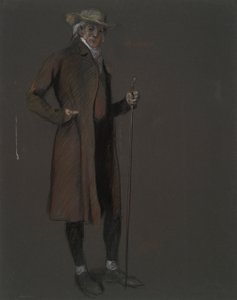 Studie til figuren af John Bartram, i af Edwin Austin Abbey