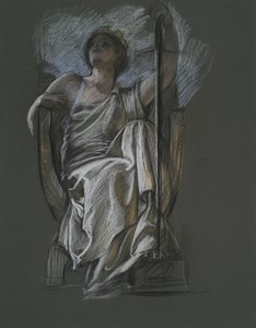Undersøgelse for figuren The Genius of Pennsylvania i af Edwin Austin Abbey