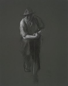 Undersøgelse for figuren af en arbejder(?), i af Edwin Austin Abbey