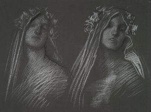 Undersøgelse for lederen af Blanchefleur for af Edwin Austin Abbey
