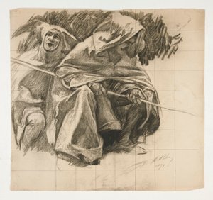 Studie af The Fisher King, fra The Quest of the Holy Grail (en serie på femten malerier til Boston Public Library, afsluttet i 1901) af Edwin Austin Abbey