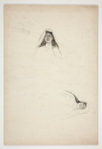 Studie af to hoveder, Jaquenetta, fra kærlighed af Edwin Austin Abbey