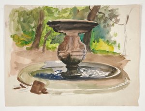 Studie af et springvand af Edwin Austin Abbey