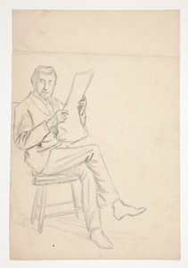 Studie af en mand, der læser af Edwin Austin Abbey