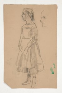 Studie af en ung pige i Pinafore af Edwin Austin Abbey
