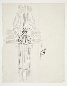 Study of an Angel, for The Quest of the Holy Grail (serie på femten malerier til Boston Public Library, afsluttet i 1901) af Edwin Austin Abbey