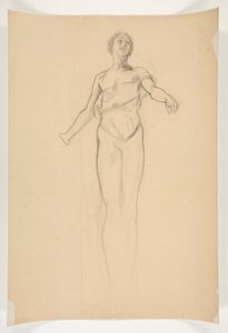 Studie af en allegorisk kvindelig figur til vægmaleri i statens hovedbygning i Harrisburg, Pennsylvania, 1902-1911 (fuldført af John Singer Sargent) af Edwin Austin Abbey