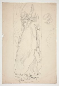 Studie af en engel (til farvet glas? til et loft?) af Edwin Austin Abbey