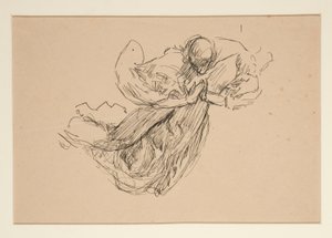 Studie af en engel (til farvet glas? til et loft?) af Edwin Austin Abbey