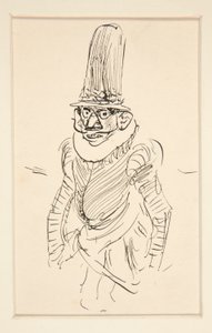 Undersøgelse af mennesket i XV århundredes kostume, muligvis en karikatur af perioden af Edwin Austin Abbey