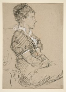 Undersøgelse af siddende kvinder (Mrs. Abbey?) af Edwin Austin Abbey