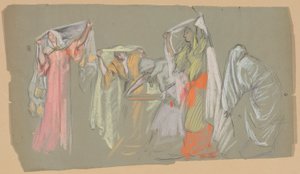 Studie af de fangede dyder, for af Edwin Austin Abbey